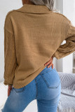 Casual Simplicity Solid Solid Color Turndown Collar Tops