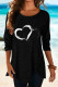 Simplicity Print Buttons Asymmetrical Printing O Neck T-Shirts