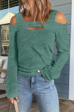 Casual Simplicity Solid Solid Color Square Collar Tops