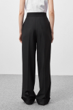 Elegant Solid Pocket Straight High Waist Wide Leg Solid Color Bottoms