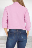 Elegant Solid Color Mandarin Collar Outerwear