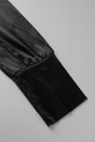 Solid Fold V Neck One Step Skirt Dresses