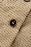 Work Solid Make Old Pocket Buckle Straight High Waist Conventional Solid Color Bottoms