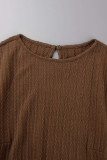 Solid With Belt O Neck One Step Skirt Dresses