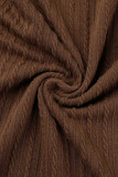 Solid With Belt O Neck One Step Skirt Dresses