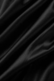 Solid Fold V Neck One Step Skirt Dresses