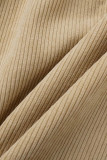 Work Solid Make Old Pocket Buckle Straight High Waist Conventional Solid Color Bottoms