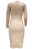 Elegant Solid Solid Color Square Collar One Step Skirt Dresses