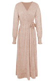 Elegant Formal Solid With Belt V Neck A Line Dresses
