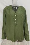 Casual Simplicity Solid Solid Color V Neck Tops