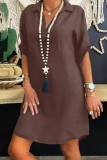 Casual Simplicity Solid Solid Color Turndown Collar Irregular Dress Dresses