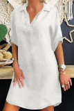 Casual Simplicity Solid Solid Color Turndown Collar Irregular Dress Dresses