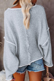 Work Simplicity Solid Patchwork O Neck Tops