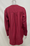 Casual Simplicity Solid Solid Color V Neck Tops