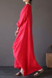 Casual College Solid Solid Color O Neck Long Dress Dresses
