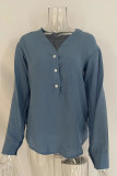 Casual Simplicity Solid Solid Color V Neck Tops