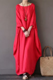 Casual College Solid Solid Color O Neck Long Dress Dresses
