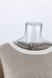 Work Simplicity Solid Patchwork O Neck Tops