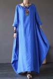 Casual College Solid Solid Color O Neck Long Dress Dresses