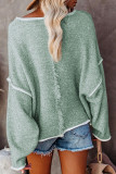 Work Simplicity Solid Patchwork O Neck Tops