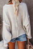 Work Simplicity Solid Patchwork O Neck Tops