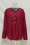 Casual Simplicity Solid Solid Color V Neck Tops