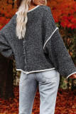 Work Simplicity Solid Patchwork O Neck Tops
