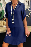Casual Simplicity Solid Solid Color Turndown Collar Irregular Dress Dresses