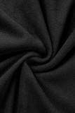Casual Solid Frenulum Turtleneck One Step Skirt Dresses