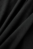 Casual Solid Frenulum Turtleneck One Step Skirt Dresses