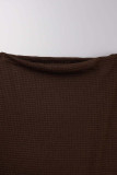 Casual Solid Solid Color Oblique Collar Tops
