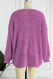 Casual Solid Slit V Neck Tops