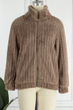 Casual Solid Patchwork Turndown Collar Outerwear