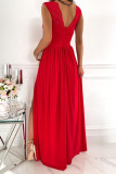 Sexy Elegant Solid Lace Slit V Neck Evening Dress Dresses
