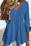 Casual Solid Asymmetrical Solid Color V Neck Tops