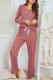 Casual Living Simplicity Solid Solid Color V Neck Long Sleeve Two Pieces