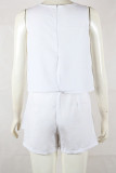 Casual Solid O Neck Loose Rompers