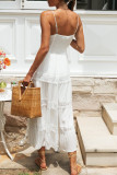 Sexy Simplicity Solid Patchwork V Neck Sling Dress Dresses