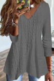 Casual Solid Asymmetrical Solid Color V Neck Tops