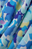 Sweet Print Frenulum Printing Halter A Line Dresses