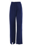 Casual Simplicity Solid Slit Solid Color Regular Straight Solid Color Bottoms