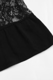 Sexy Elegant Solid Patchwork V Neck Sling Dress Dresses