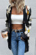 Casual Print Cardigan Collar Tops