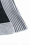 Casual Striped Patchwork Half A Turtleneck Tops