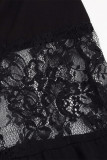 Sexy Elegant Solid Patchwork V Neck Sling Dress Dresses