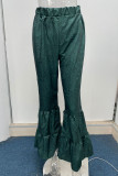Elegant Printing Loose Mid Waist Wide Leg Full Print Bottoms