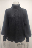 Sweet Elegant Solid Solid Color Turtleneck Tops