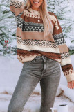Casual Street Color Block Contrast O Neck Tops