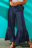 Elegant Printing Loose Mid Waist Wide Leg Full Print Bottoms