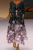 Sexy Print Printing O Neck A Line Dresses